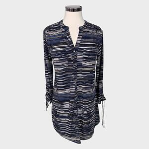 Cocomo Womens Medium Tunic or Dress Striped Purple Polyester